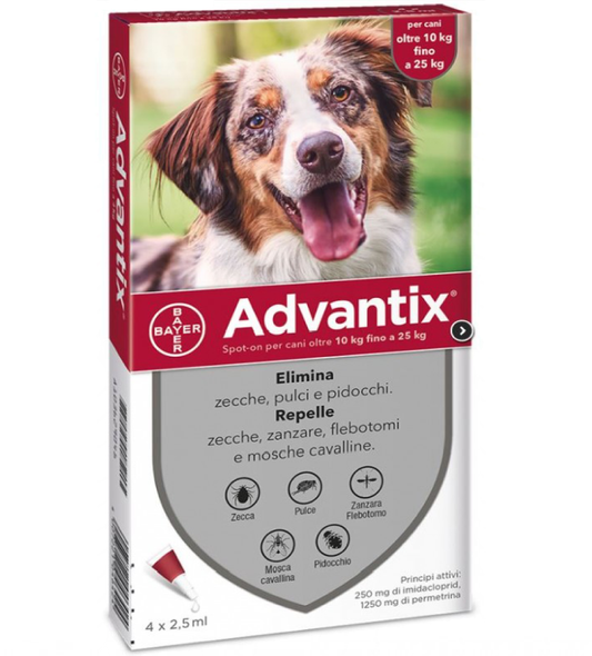 Bayer - Advantix - Da 10 a 25 kg - 6 pipette